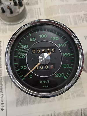 Porsche 356 VDO Speedometer 200 Km/h Date Stamped 12.55 Out Of A '56 Coup • $1365