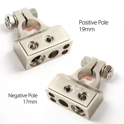 Battery Terminal Connectors 0/4/8/10 Gauge AWG Positive Negative Auto Car Audio • $12.55
