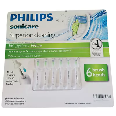6x Genuine Philips Sonicare W Optimal White Replacement Electric Toothbrush Head • $49.99
