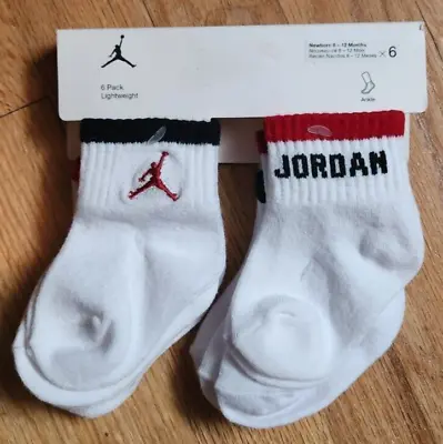 Nike Air Jordan Baby Infant Newborn Ankle Socks 6-Pack Size 6-12 Months NBA • $10.99