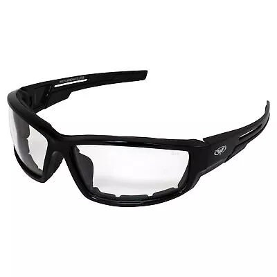 Global Vision Sly Padded Motorcycle Glasses Black Frames Rubber Tips Clear Lens • $13.99