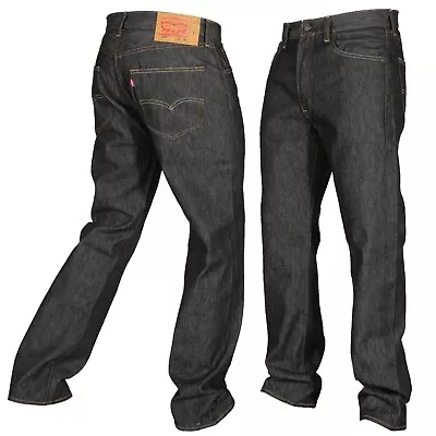 Levis 501 Button Fly Jeans Shrink To Fit Men's Rigid Black • $39.99