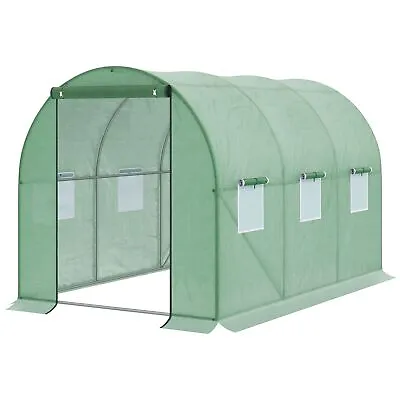 £69.99 • Buy Outsunny Polytunnel Walk-in Garden Greenhouse With Zip Door And Windows 3 X 2M