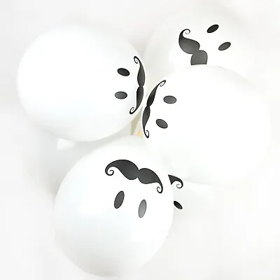 10 Pc 12  Moustache Styles Latex Balloons Party Decoration Happy Birthday Father • $6.96