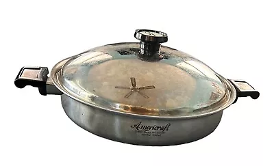 Americraft Stainless Steel JUMBO Skillet W/Lid 14   Waterless Cooking Frying Pan • $195