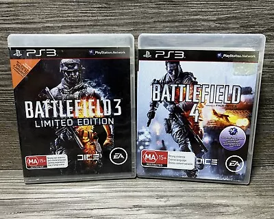 PS3 Battlefield 3 And 4 Games Bundle Limited Edition PAL Military Warfare • $29.95