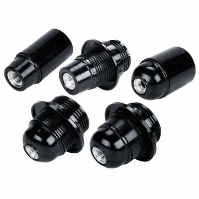 DIY E14 Lamp Bulb Holder Base E27 Socket Black Plastic Lighting AccesA:da • £3.62