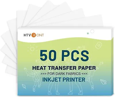 Inkjet Premium Iron-on Dark T Shirt Transfers Paper 8.5x11  Pack Of 50 Sheets • £40.99