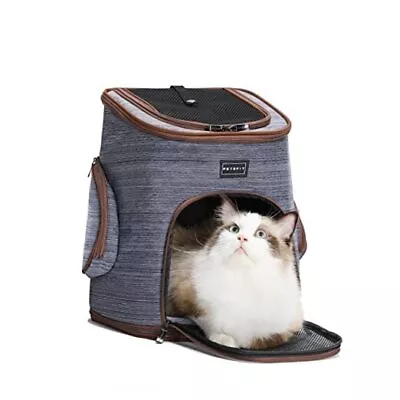  Cat Backpack Carrier For Small Dogs Cats Rabbits 12.6 L X10.6 W X 16.5 H Grey • $33.92