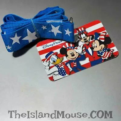 Disney Fab Donald Mickey Goofy Minnie Patriotic Pin Lanyard (UD:91993) • $3.95