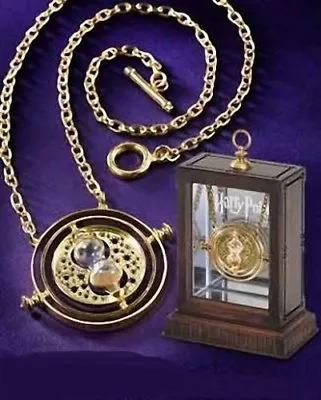 Harry Potter Hermione 24k Gold Time Turner Prop Replica Necklace + Display Case • $77.50