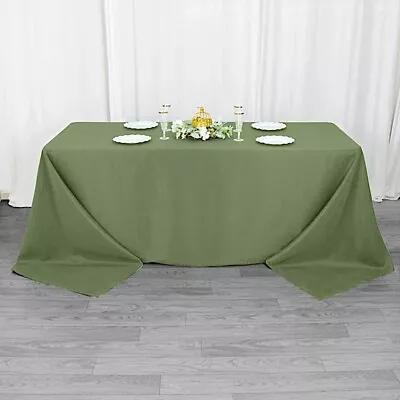 90x132  Eucalyptus Green PREMIUM RECTANGLE Polyester TABLECLOTH Catering Linens • $15.76