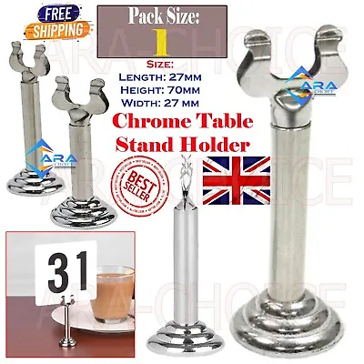 70mm Chrome Table Stand Clip Wedding Name Number Menu Place Card Holder 1/12/20x • £4.89