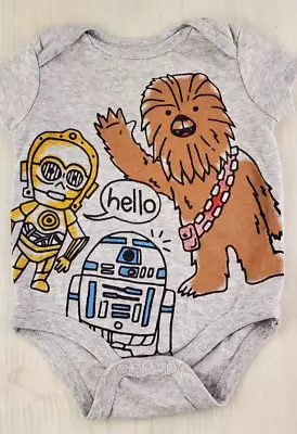 Star Wars One Piece Baby Size 3-6 Months Infant - Chewbacca -R2D2 - CP30 - HELLO • $8.99