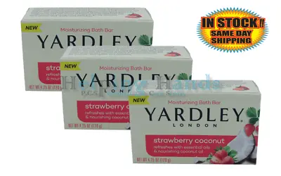 $9.95 • Buy 3 Yardley London STRAWBERRY COCONUT Soap LIMITED EDITION 4.25oz W/ ESSENTIAL OIL