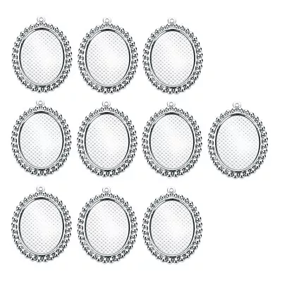 £5.15 • Buy 10 Oval Frame Pendant Base Blank Tray 13x18mm Cabochon Jewelry Setting Bezel