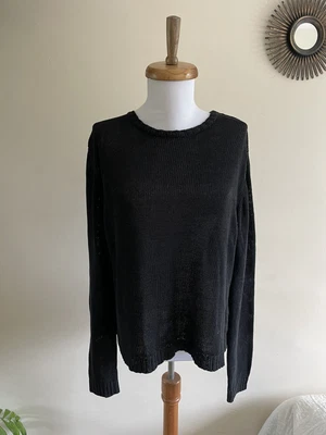 £59.99 • Buy Toast Black Cotton Knit Lightweight Jumper Cardigan Cross Over Button Size Large