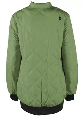 XL Volcom Casco Down Puff Jacket Womens Jacket Winter Coat Green Ski Snowboard • $99.27