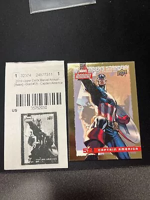 2016 Upper Deck Marvel Annual Gold Captain America #58 COA • $5