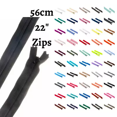 YKK Nylon Closed End 56 Cm 22  Zips(x1) Singles Multi-colours Cushions Clothing • £3.49