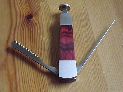 Closeout Stainless Steel Red Wood Tobacco Pipe Cleaning Tool 3 In 1 • $13.95