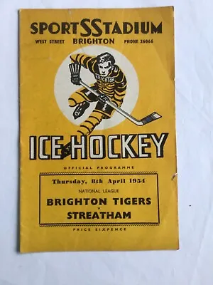 Brighton V Streatham 1954 Ice Hockey Programme Sports Statium Brighton • £5