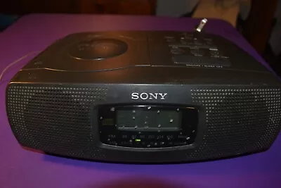 N.O.S. Sony ICF-CD820 AM/FM Vintage Stereo Dual Alarm Clock Radio W/ CD Player • $37.50