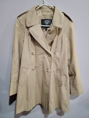 Vince Camuto Women’s Button Front Tan Trench Coat Size L • $26.99