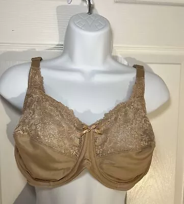 Lilyette Bra Minimizer Nude Solid Lace Underwire Style 0428 SIZE 42C • $12