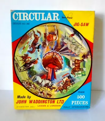 John Waddington Circular Jigsaw No.543 Featuring Horses - Vintage 1960s • £5.09