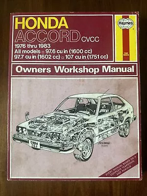 Haynes Auto Repair Manual 1976-1983 Honda Accord CVCC All Models • $7.19