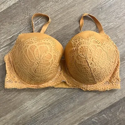 Victoria's Secret Size 36DDD Orange LACE Dream Angels Lined Demi Underwire Bra • $11.95