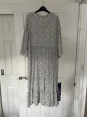 Popular Zara Black Polka Dot Dress Size Small / 8 / 10 / Ideal Maternity Wear • £24.99