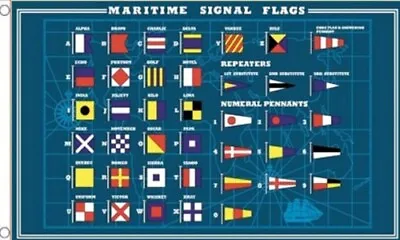 INTERNATIONAL MARITIME SIGNAL FLAG 5' X 3' Navy Naval Nautical Chart • £6.50