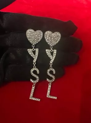 Vintage YSL Earring Silver Color • $54