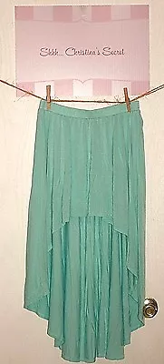 FOREVER 21 Skirt  Rayon Lined Mullet Style Mint Green Devine Sz M * XLNT • $12.69