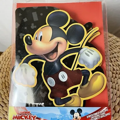 Mickey Mouse Disney Party Invitations 8 Pieces With Envelopes  • $6.40