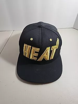 Mitchell & Ness Hat NBA MIAMI HEAT  Snapback Black Gold Cap Hat • $15