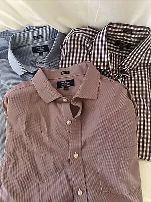 Thompson Shirtings J. CREW Mens L 16-16.5 Button Down L/S Shirt Lot Of 3 • $30