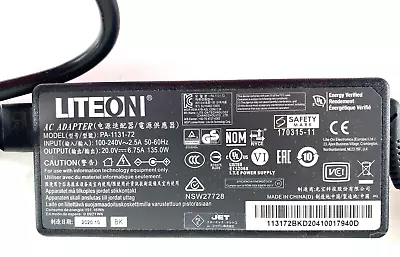 LITEON AC Adapter 100-240v-2.5A 50-60Hz/20.0V 6.75A 135.OW PA-1131-72 NSW27728 • $24.97