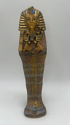 Egyptian King Tut With Mummy Ancient Figurine Statue Sarcophagus TUTANKHAMUN • £66.53