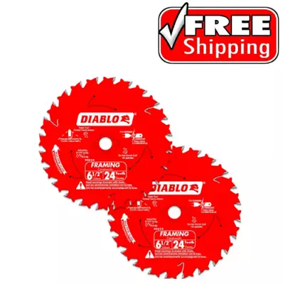 Diablo Framing Circular Saw Blade 6-1/2 In X 24 Tooth Wood Blades (2-Pack) • $16.99