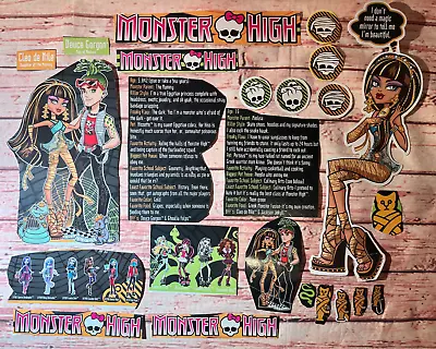 Monster High Doll Cardboard Cut Out Box Art Insert Cake Topper Deuce Cleo 1st • $24.99