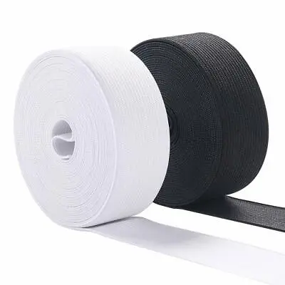 Flat Elastic Cord 1¼1½23 Inch - 32/38/50/75mm Wide Black White Sewing Crafts • £8.79