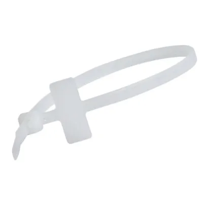 100x Marker Cable Ties 100mm X 2.5mm Natural Marker I.D Tie Tag Write On Label • £6.89