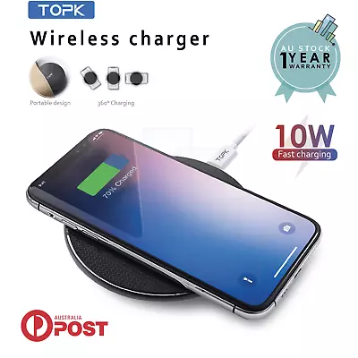 For IPhone 13 12 Pro Max Samsung 10W Universal QI Wireless Charger Charging Pad • $9.95
