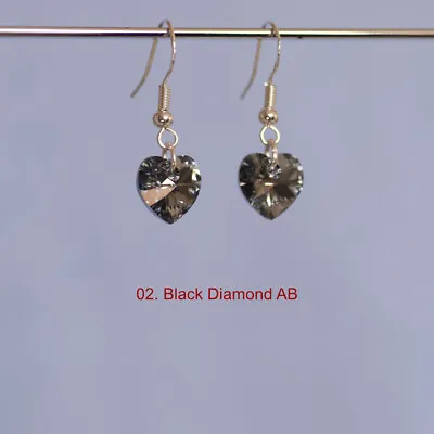£5.80 • Buy Genuine Swarovski Elements Crystal Heart Dangle Earrings