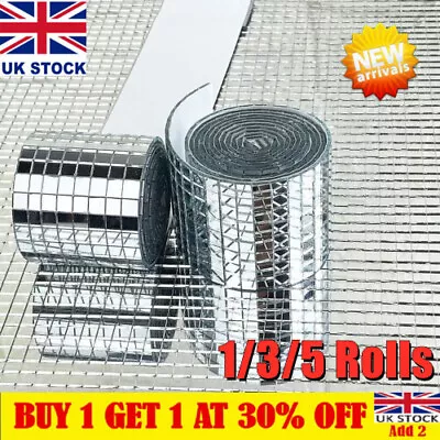 £6.99 • Buy Sparkling Glass Mirror Mosaic.Wall Tiles.Sticker Self-Adhesive Decal Tile Decor@