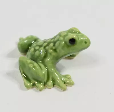 Vintage Hagen Renaker Miniature Tiny Green Frog Toad Figurine Trinket 1  Wide • $9.99