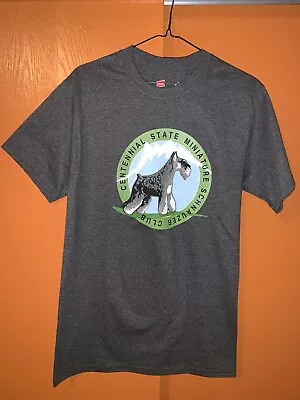 Hanes Centennial State Miniature Schnauzer Club T-shirt Size Small Charcoal • $15.99